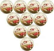 Koi Fish Pisces Lucky Coin for Peace and Happiness Heartfelt Blessings - Lottery Ticket Scratcher Tool - Good Luck Charms Challenge Coin (Pack of 10)