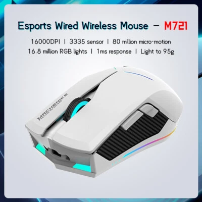 Machenike M721 Gaming Esports Wired Wireless Mouse Adjustable Dpi Sensor 3325