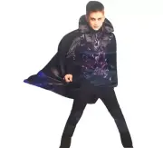 Vampire Top Cape Halloween Costume Accessory Size M Hyde and Eek Kids Black