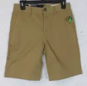 Mens Volcom Brown Shorts Size 28 Cotton Blend Casual Flat Front Frickin Chino
