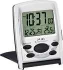 RHYTHM Alarm Clock Radio Clock Digital Travel Mobile Clock Silver Color