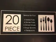 NIB-CAMBRIDGE SLOANE 20-Piece Flatware Set-ship free