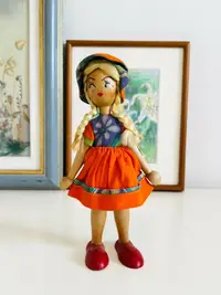 在飛比找樂天市場購物網優惠-西洋古董波蘭木頭娃娃木制人偶置物擺飾