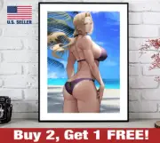 Naruto Tsunade Poster 18" x 24" Print Anime Wall Art Shippuden Bikini