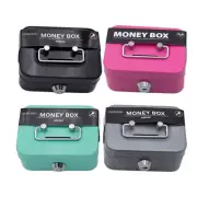 Locking Steel Cash Lock Box With Keys Security Money Tray Delicate Money Box