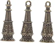 [LOLIPPYY] 3Pcs Antique Key Pendant Tower Design Retro Desktop Decoration Holiday present for Home Decor Lovers