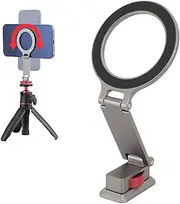 8mm Magnetic Phone Mount Holder, Phone Tripod Mount Adapter with 1/4 Cold Shoe Mount, Tripod Attachment Ring for Arca Interface for iOS 15 14 13 12 Series DSLR