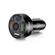 Nevenka Car Charger Adapter 4 Ports USB Fast Car Charger with LED Light-Black