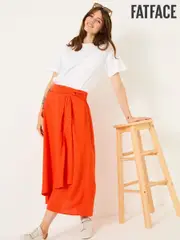 FatFace Burnt Orange Juni Midi Skirt (E88174) | $114