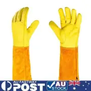 Leather Garden Gloves Pruning Thorn Proof Gardening Protective Sleeve Breathable