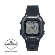 Casio Bluetooth® Step Tracker Dual Time Resin Black Band Watch WS-B1000-1A