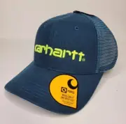 Carhartt Men’s Hat Cap One Size Night Blue Graphic Logo Trucker Snapback NWT