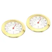 2Pcs 1.69” Mini Indoor Outdoor Thermometer °C/°F Temperature Monitor Gauge Gold