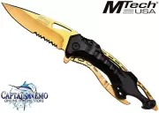 MTECH USA LINERLOCK TACTICAL FOLDING POCKET KNIFE BLACK GOLD SWAT MTA705BG