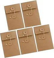 SEWACC 70x110mm Paper Envelopes String Tie Closure Versatile Storage Bag for Documents Cards Coins