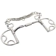 JK Bar H Equine Small Port D Ring Stainless Steel Horse Mouth Bit W/ Roller|