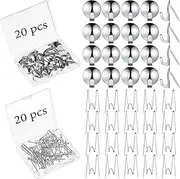 Ripeng 40 Pcs Cubicle Hooks for Fabric Wall, Cubicle Picture Hangers, Fabric Panel Wall Push Pin Hooks Wire Hooks Clips Metal Cubicle Coat Hook for 20 Lbs Office Kitchen Home Hanging Key Accessories