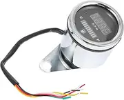 GLEAVI 12v Led Digital Motorcycle Tachometer Gauge Silver Lightweight Portable Design Accurate Real Reading Easy to Install High Performance Aftermarket Part