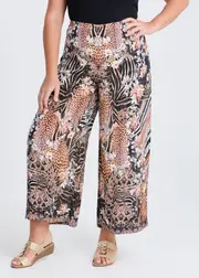 [TS] Taking Shape Natural Pant Size 12 in Print, Viscose - Plus Size Women's Clothing Print