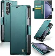 [Rerzoiro] Mobile Phone Case for Samsung Galaxy Z Fold 5 Case, Premium PU Leather Case Foldable Flip Case [RFID Blocker] Pocket Magnetic Card Slot Flip Case Protective Case for Samsung Galaxy Z Fold 5,