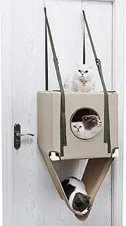 Door Suspending Cat Shelf | Cat Bed Perch Hammock,Breathable Double Layer Adjustable Pet Furniture for Sleeping Home Climbing Kitten Pet Playing Lounging