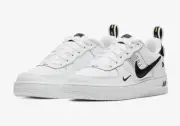 Nike Air Force 1 Low LV8 Utility White Black Shoes GS AR1708-100 PS AV4272-100