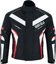 “GEARSVILLA” MEN’S MOTORCYCLE JACKET CE ARMORED THERMAL WATERPROOF ALL SEASON BIKERS MOTORBIKE RIDING PROTECTION ARMOR JACKET