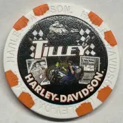Tilley harley davidson poker chip - White and Orange