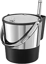 Oggi Insulated Ice Bucket, 4 Quart / 3.8 L, Stainless Steel, Black