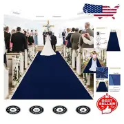Versatile 4x25 FT Navy Blue Aisle Runner Rug for Indoor/Outdoor Weddings