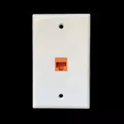 Ethernet Wall Plate CAT6 1-Port Single Gang Keystone RJ45 Network Female Orange