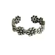 13PC Vintage Antique Silver Toe Ring Adjustable Flower Open Knuckle Finger Ring for Women