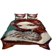 Big Eyed Beautiful Princess Girl and Nautilus Shell Coverlet