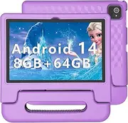ITDULCET Kids Tablet, 10 Inch Android 14 Tablet for Kids, 8GB RAM 64GB ROM Octa-Core Fast Charge Battery with Shockproof Case, Bluetooth, WiFi, Child Lock, Dual Camera, GPS