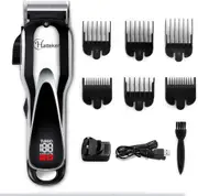 Hatteker Professional Taper Hair Clipper SK-532 � Ultra-Powerful Full Size Clipper Cordless Men's Beard Trimmer With 6 Attachment Combs Rechargeable Battery, Washable