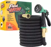 Lightweight Expandable Garden Hose, 75 FT, 3/4 Inch Solid Brass Fittings
