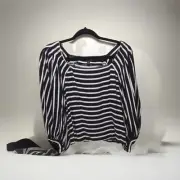 BANANA REPUBLIC Womens Size L Dark Blue Striped Rayon Top NWT