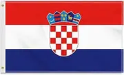 Large 3×5 FT Croatia Flag, Big Croatian 100D National Outdoor Banner,DecorGarden With Brass Gromment