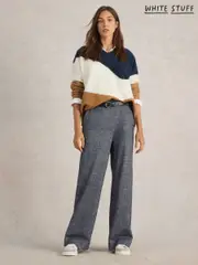 White Stuff Blue Belle Tweedy Wide Leg Trousers (AN5657) | $84