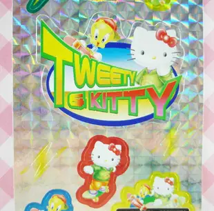 【震撼精品百貨】Hello Kitty 凱蒂貓 KITTY閃亮貼紙-小黃鳥崔西Tweety聯名款-滑板綠 震撼日式精品百貨