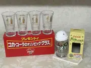 Coca-Cola's original Olympic glass and Oleo glass set from Japan Brand New Rare