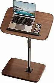 Laptop Side Table with Adjustable Desktop, Walnut Nightstand for Living Room Or Bedroom(Walnut Color)