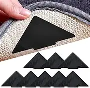 Pack of 8 Rug Grips, Double Sided Non Slip Reusable Carpet Tape, Washable Rug Tape for Hardwood Floors, Tile Floors, Carpets, Floor Mats