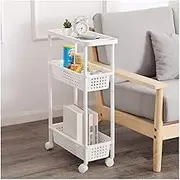 Storage Organiser Kitchen Rolling Cart，Multifunctional Removable Storage Rack with Rolling Wheels Bathroom Organizer Storage Holder