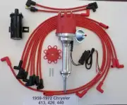 small cap 1959-72 CHRYSLER 413 426 440 RED HEI Distributor + Black Coil + wires
