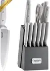 14-Piece Kitchen Knife Set with Wooden Block, Sharpener & Scissors, High Carbon