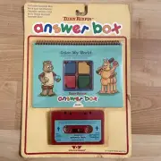 Teddy Ruxpin Answer Box Color My World Book & Cassette Set New 80s Vintage
