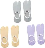 [TENDYCOCO] Elegant Thin Summer Two-toed Socks Women Breathable Half-Invisible Foot Socks Anti-Slip Reinforced