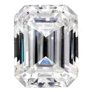 Gemstone Moissanite True Light G-H-I Color 12X10mm Emerald Cut