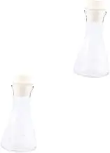 Mobestech 2pcs Wide Mouth Conical Glass Flask with Cork for Laboratory Chemistry Experiments Capacity Odorless for Students and School Use